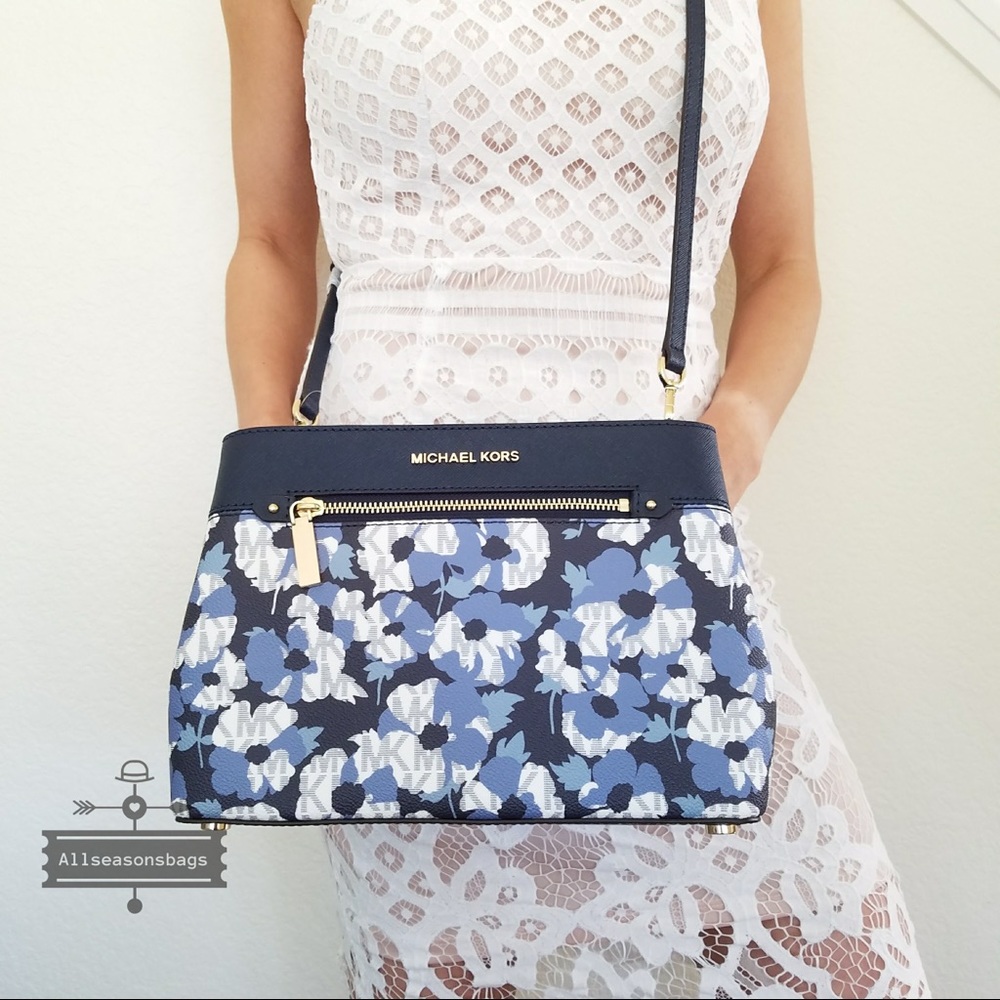 NWT Michael Kors Hailee Xs Satchel Navy Blue Bag - Picture 5 of 8